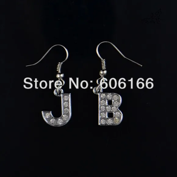Смешанные Горячие 96 шт 5 мм Джастин Бибер Belieber силиконовые браслеты JB серьги-кольца, модные ювелирные украшения оптом