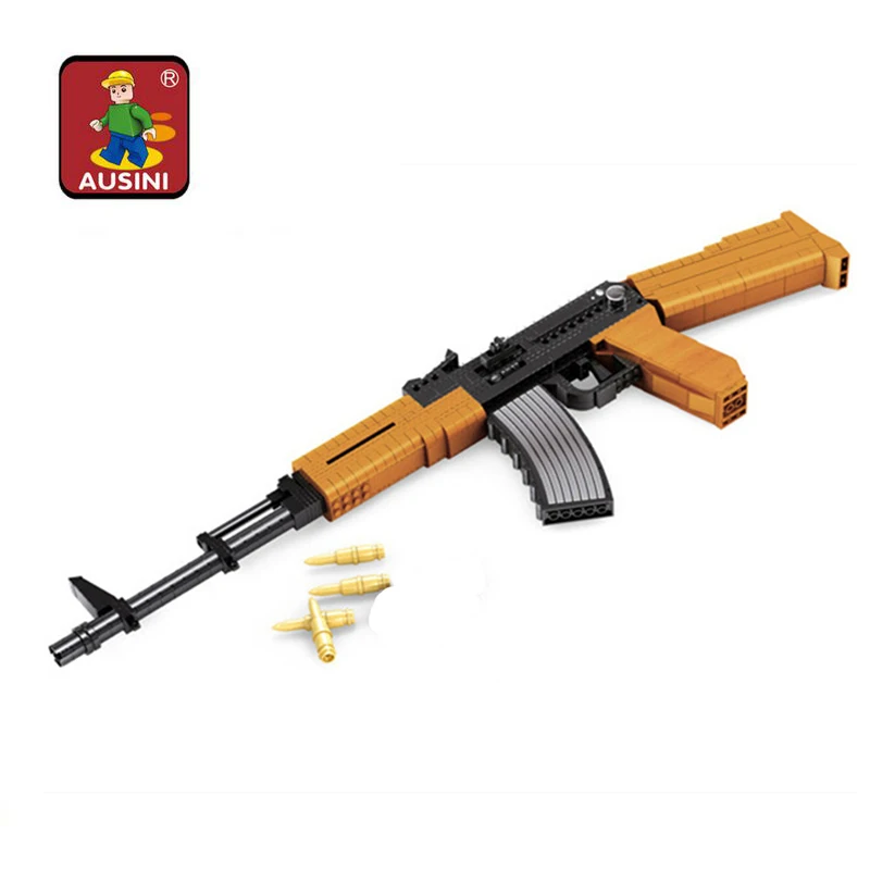 Ausini Toy Gun Ak47 Gun Model Toy Educational Military Toys Diy Gun Block Models And Building Toys