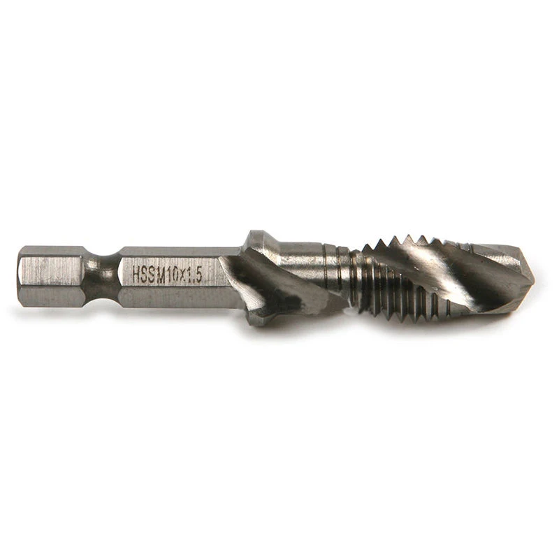 DWZ Silver  6pcs  M3-M10 1/4'' Hex Shank HSS Metric Screw Thread Taper Drill Cone Bits Set