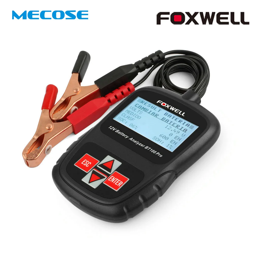 

Digital Battery Tester FOXWELL BT100 Pro 12V Car Battery Tester For Flooded,AGM,GEL Battery Automotive Tools Battery Analyzer