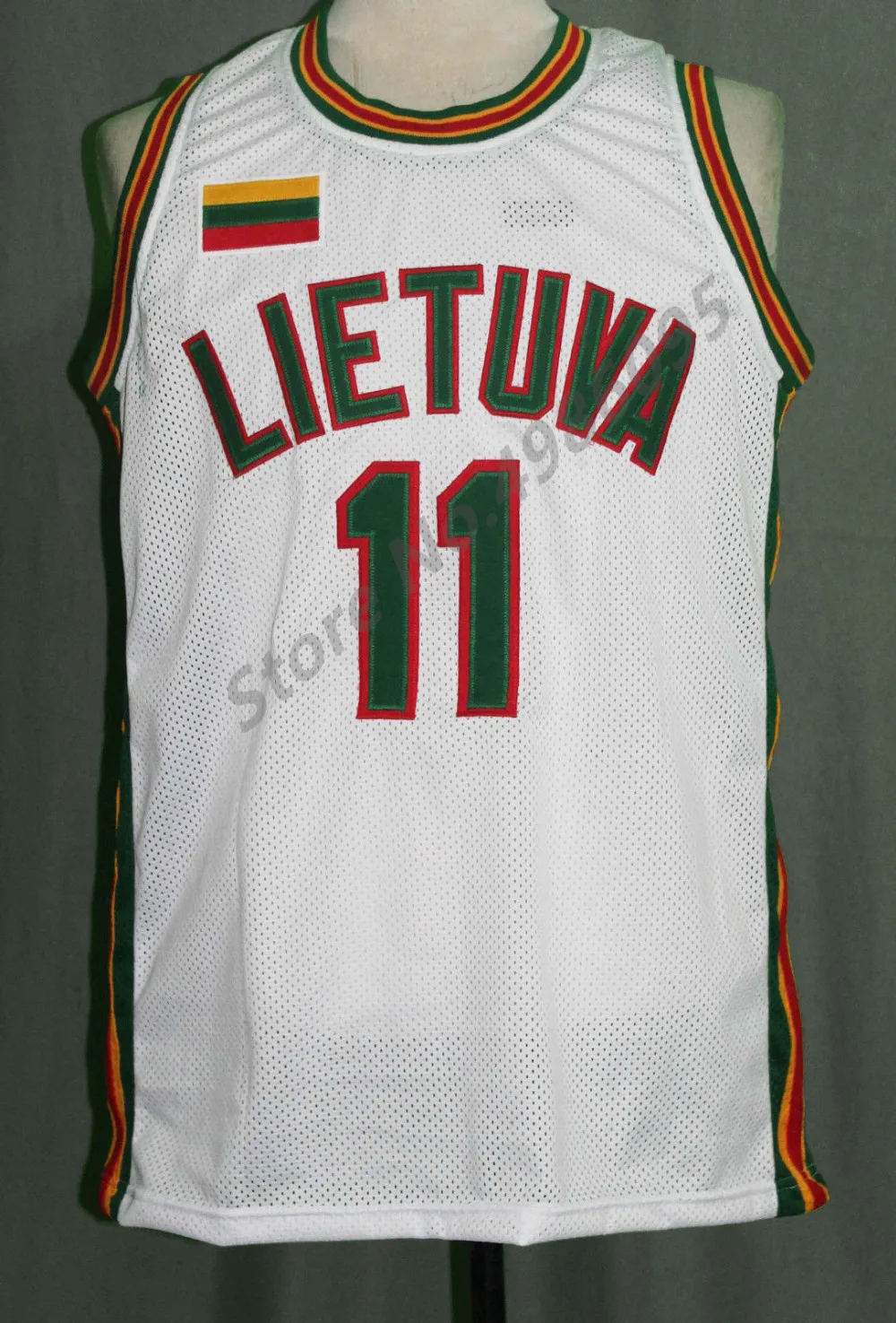 Lietuva Литва #11 Arvydas Sabonis Ретро Баскетбол Джерси мужские сшитые на заказ любой номер