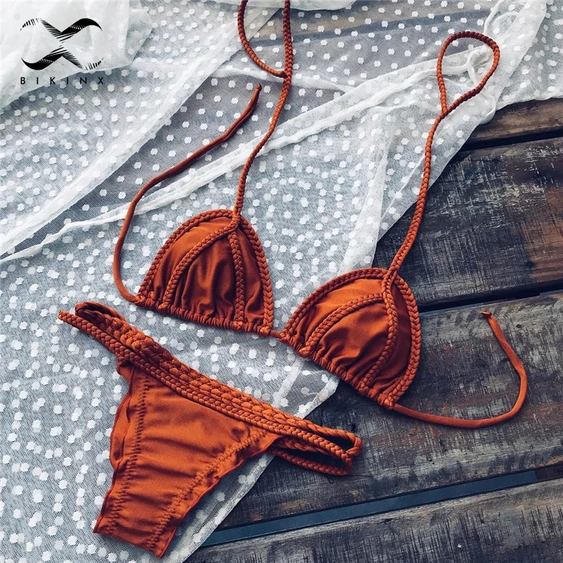 Bikinx Weave triangle swimsuit female bathers Push up sexy swimwear women bathing suit Brazilian micro bikini 2019 new biquini Bikinx Weave triangle swimsuit female bathers Push up sexy swimwear women bathing suit Brazilian micro bikini 2019 new biquini