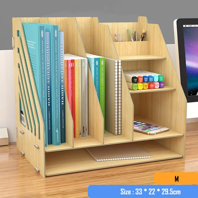 Diy Desktop Book Shelf Desktop Storage Box Documents Books Storage