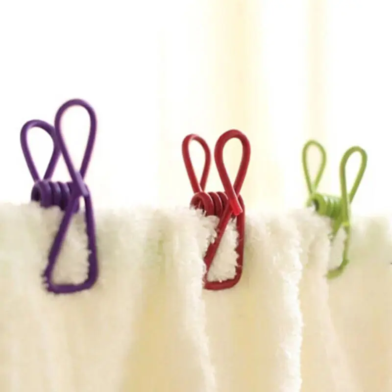 10Pcs/lot Metal Clothes Clamps Clothes Laundry Hangers Strong Grip
