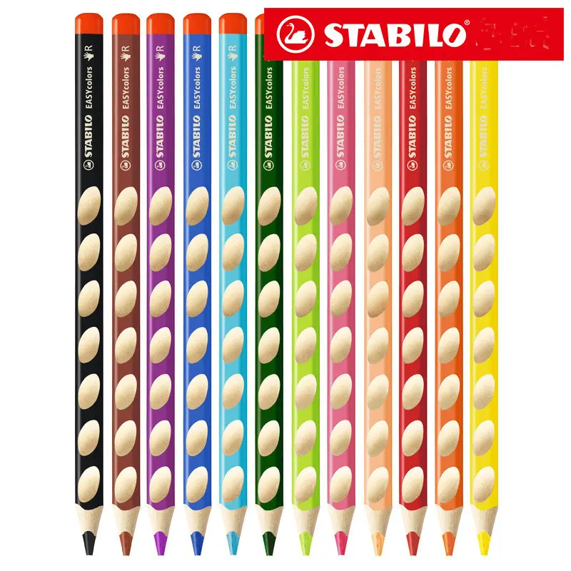 Stabilo 332 easycolors эргономичный цветной карандаш для правшей 10 цветов на выбор