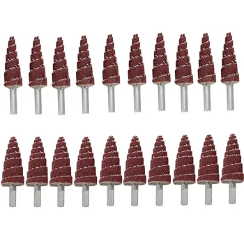 

20pcs Sandpaper wheel Conical Flap Wheels Grinding Head 6mm Shank Diameter 80 Grit Adhesive Sandpaper Rotary Tool