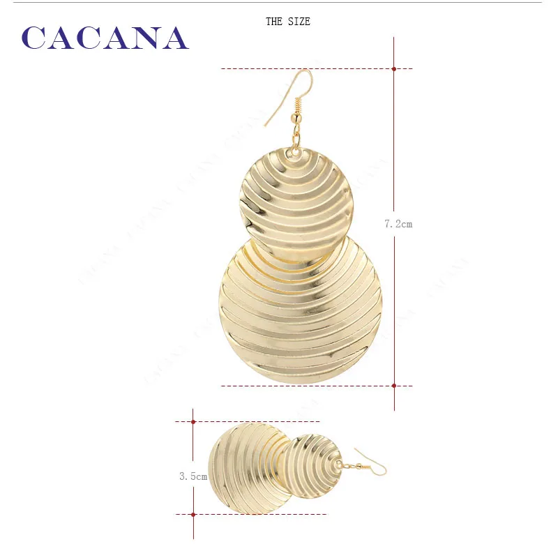 CACANA Dangle Long Earrings For Women Ladder Shape Round Fshion Bijouterie Hot Sale No.A397 A398