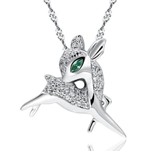 Fashion High Quality Exquisite Sika Deer Necklace Pendant S925 Silver Cross Pendant Christmas Deer Decoration Jewelry