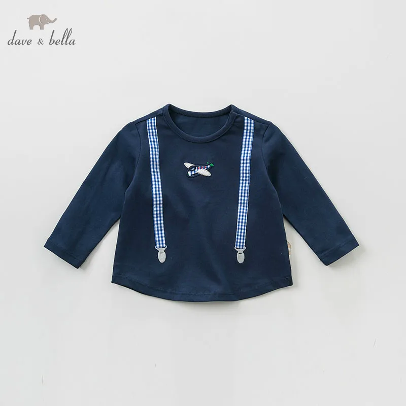 

DBW10320 dave bella spring baby boys T-shirt children long sleeve tops infant toddler high quality pullover kids handsome tees