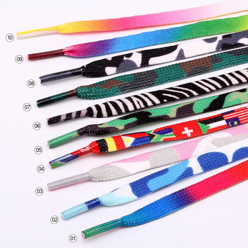 

Fashion Printed Shoelace Decoration Pattern Colorful Shoe Laces Flat Shoelace England Shoe Lace Strings Elastic Shoelaces