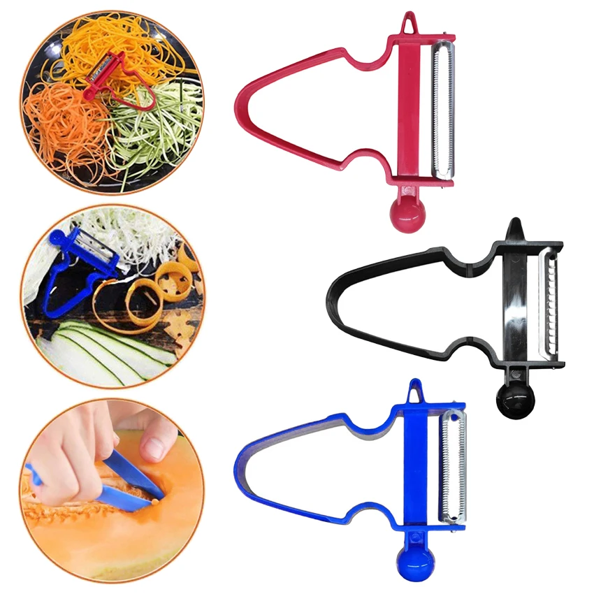 

Magic 3pcs Peeler Set Trio Peeler Slicer Shredder Julienne Cutter Stainless Steel Vegetable Fruit Potato Cutter Blade Zesters