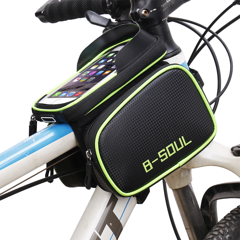 

B-SOUL Bicycle Front Touch Screen Phone Bag On The Frame Mountain Bike Top Tube Bag Cycle Panniers Bag For Bicycle Accessories
