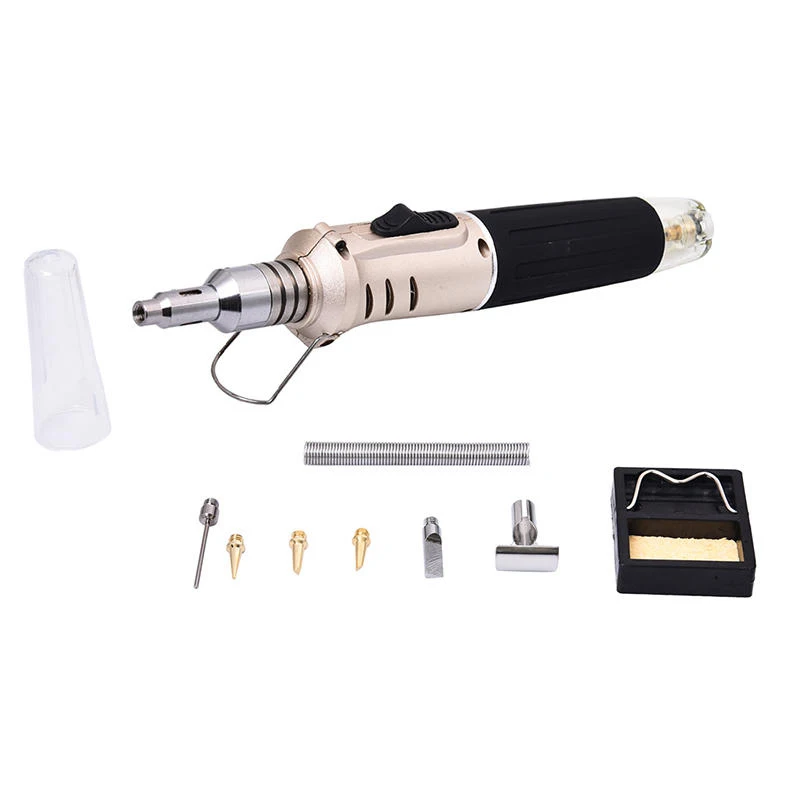 

Gas Soldering Iron Electric Soldering Iron Gun Blow Torch Wireless Outdoor Cordless DIY Butane Gas Gun Pen Tips HS-1115K Welding