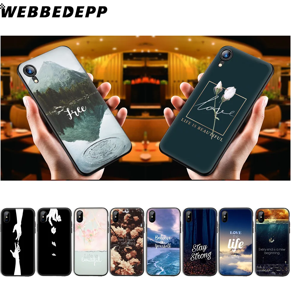 WEBBEDEPP Life красивый мягкий силиконовый чехол для iPhone 11 Pro Xr Xs Max X или 10 8 7 6 6S Plus 5 5S SE Case