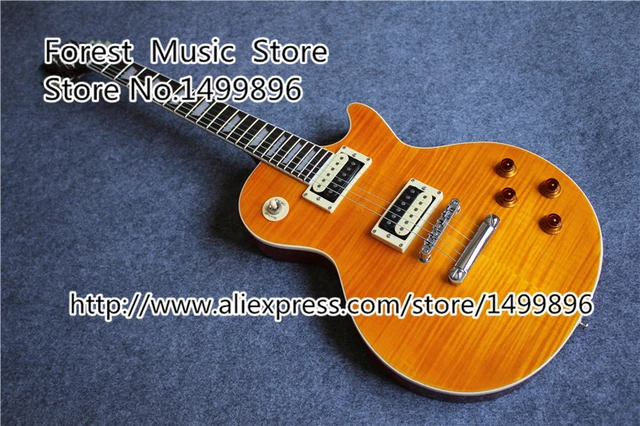 Best price at $252 Cheap Free Ship China Slash Appetite LP Standard Electric Guitars Orang Binding Guitar Body Lefty Available