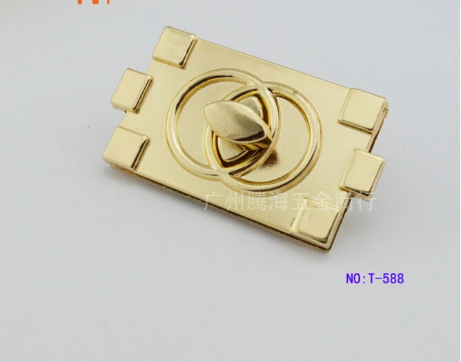 

Free shipping a new bag lock (10 pieces/lot) high-grade gold leather ladies handbags hardware accessories diy bag square latch