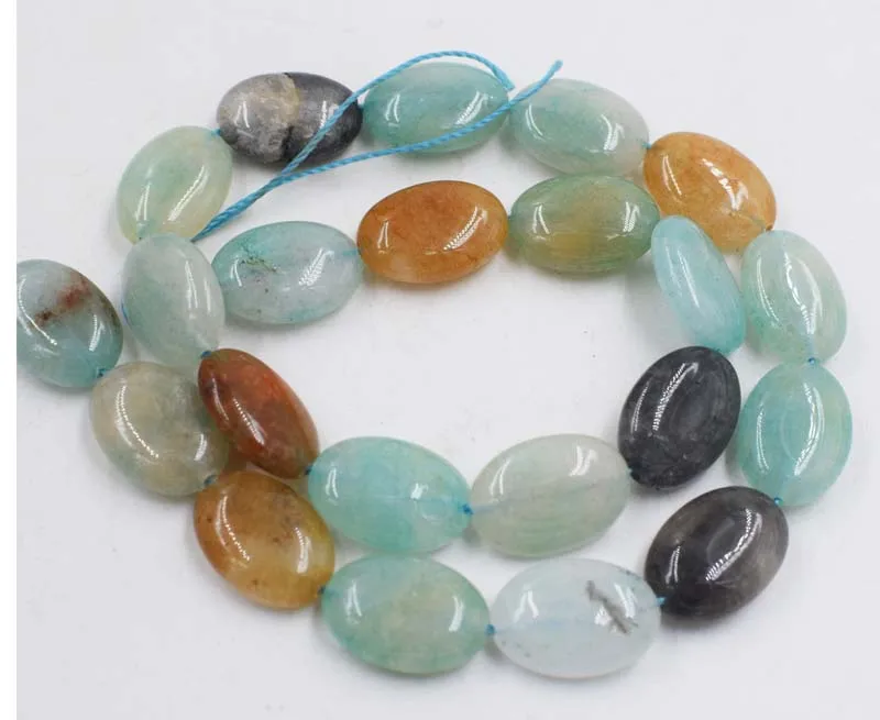 

green/red jasper flat oval 13*18mm loose beads nature beads for making jewelry necklace 14inch FPPJ wholesale