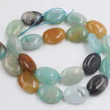 Зеленый/красный яшма плоские овальные 13*18 мм свободные бусины натуральный Бисер для изготовления ювелирных изделий ожерелье 14 дюймов FPPJ