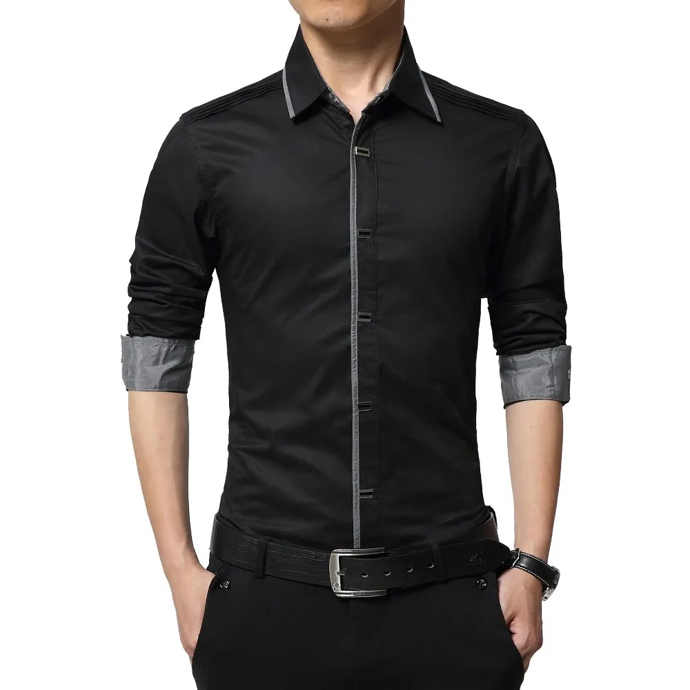 買取 新 2018 春秋のコットンドレスシャツ高品質メンズカジュアルシャツカジュアル男性プラスサイズ 4XL スリムフィットソーシャル シャツメンズカジュアルシャツ 通販