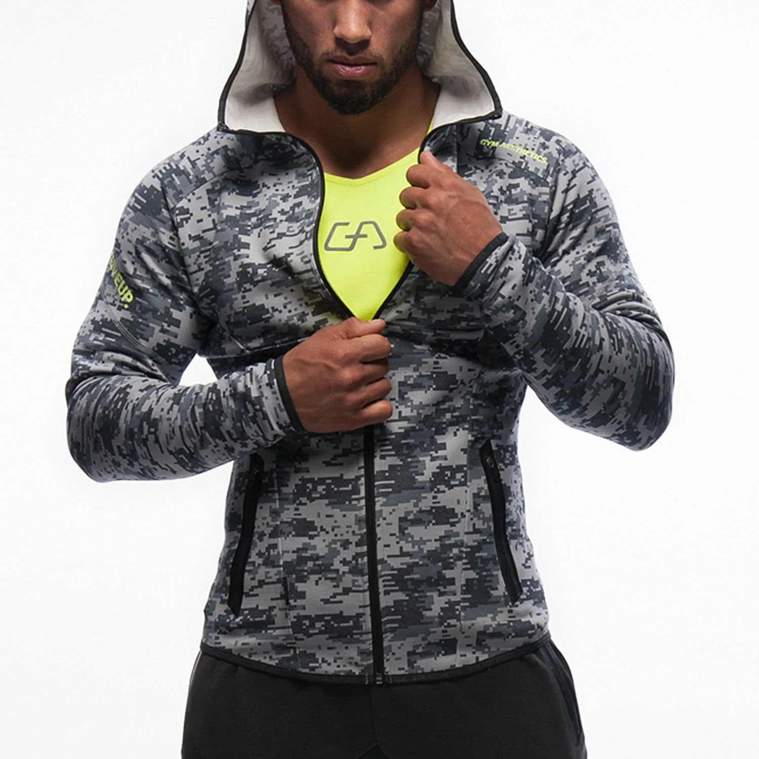 

Zenicham Men's Long Sleeve Breathable Skateboarding Hoodies Full Solid Zip Up Outdoor Sport Lightweight Running Tops        328