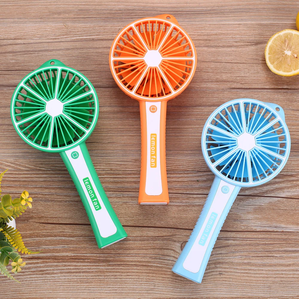 Outdoor Mini HandHeld Fan Portable Lemon Fan Beautiful Colors USB