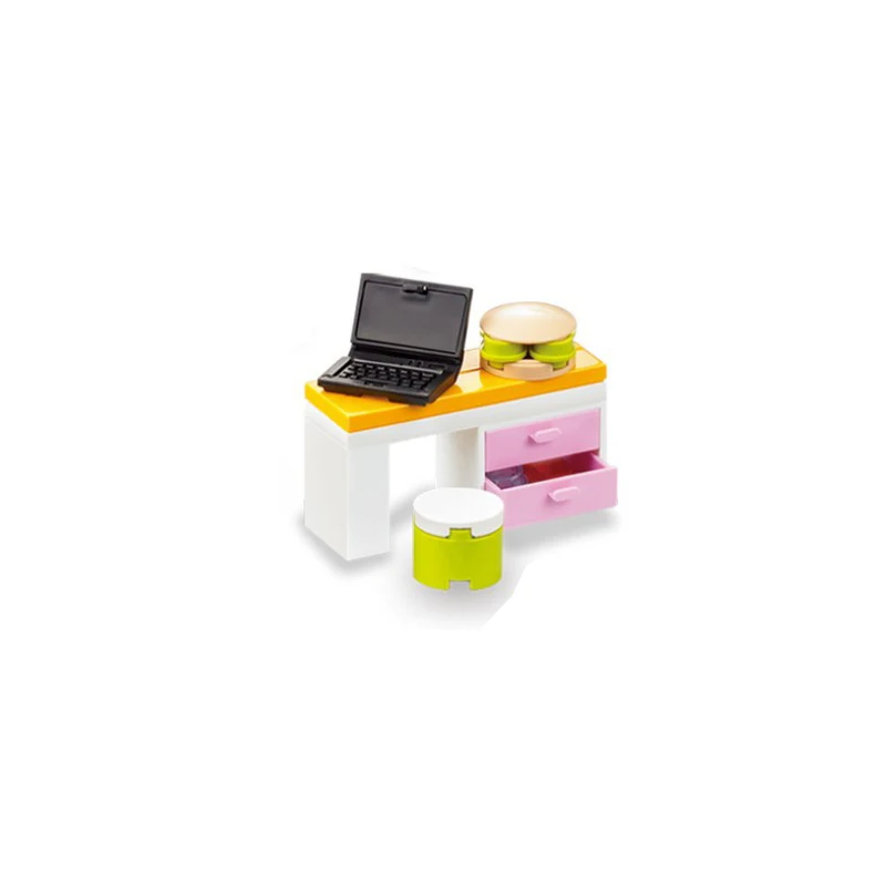 City Friends Dresser/Computer Table/Lockers Box/Beach Castle/Holiday Girl Princess Compatible with Legoing Kids Block Gift Toys
