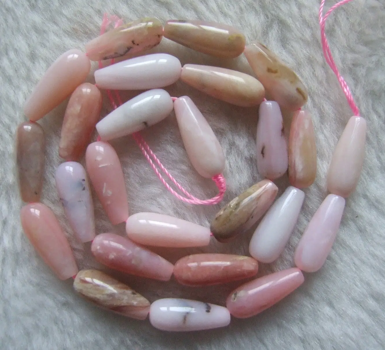 

6x16mm Natural Pink Opal Teardrop Loose Beads 15.5Inch