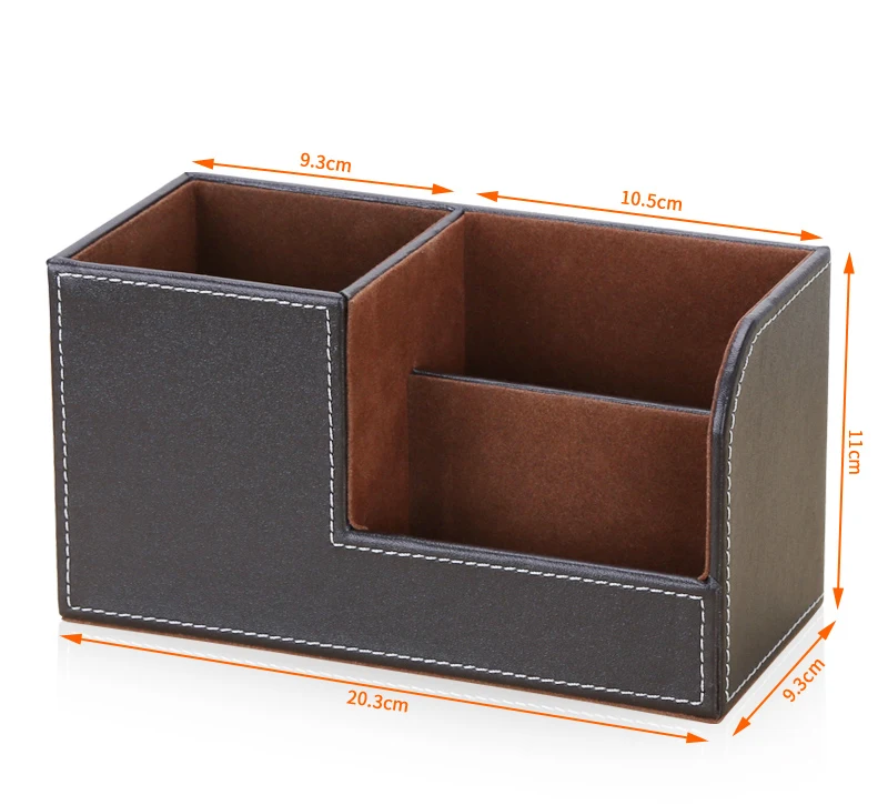 PU Leather Storage Organizer For Remote Tissue Mobile Cosmetics Stationery Desk Office Accessories Holders