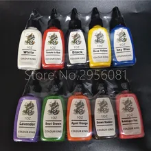 10 шт. микс цветов Перманентный макияж Пигмент татуировки чернил Наборы 30 мл/бутылка 1 унций набор краски для тела Перманентный макияж