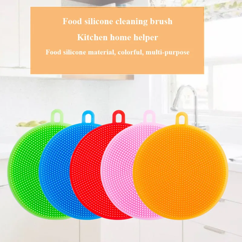 1 шт Волшебные многофункциональные 6 цветов чистящие щетки силиконовые чистящие накладки сковорода легко моющаяся щетка для чистки кухни - Цвет: Random Color