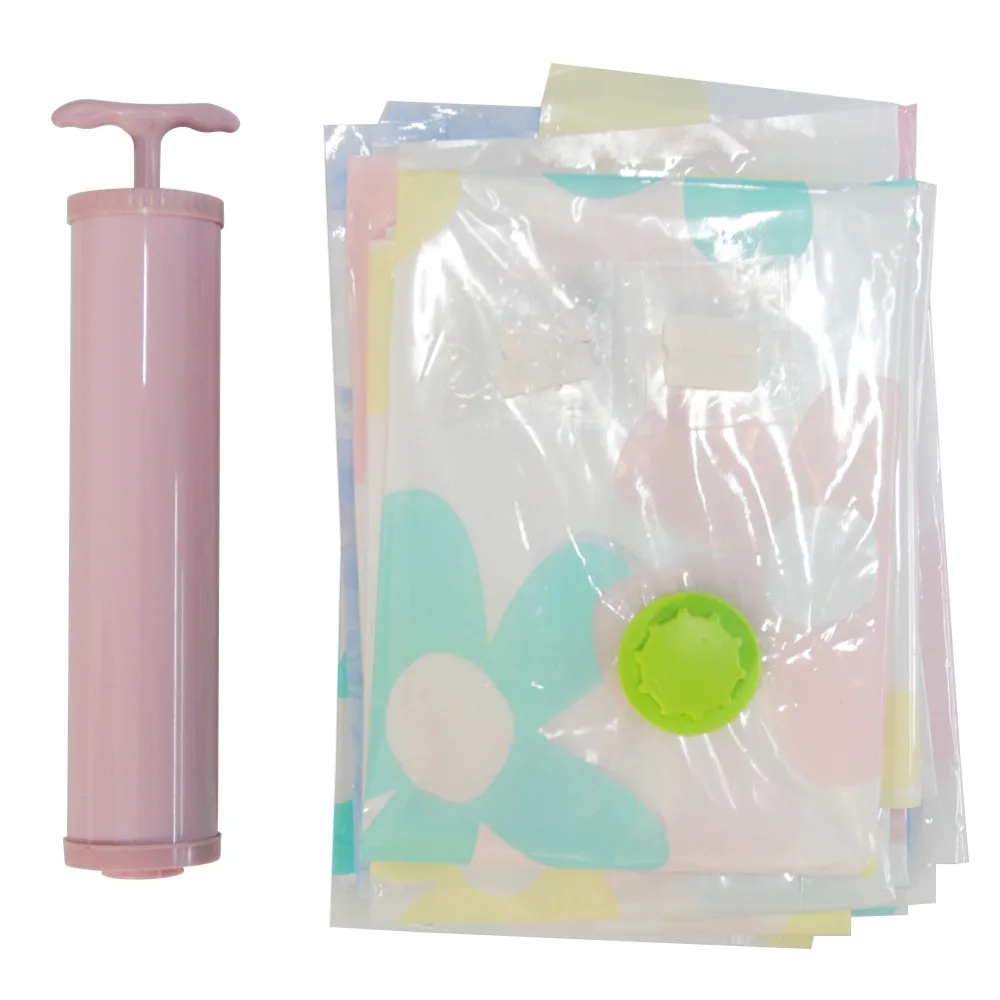 11 PCS/Set Vacuum Storage Bag Thickened With Hand Air Pump Reusable Foldable Clothes Organizer Seal Compressed Saving Space Bags