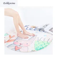 Круглый коврик с мультяшным Кроликом, детский игровой коврик, нескользящий Детский многофункциональный напольный игровой коврик для дома, коврик для гостиной