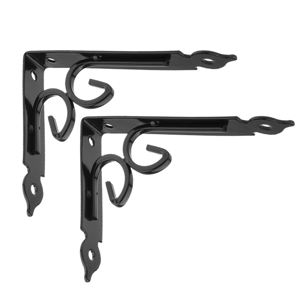 Baoblaze European-style Wall Shelf Bracket Metal HeavyDuty Supporter Floral Display Stand