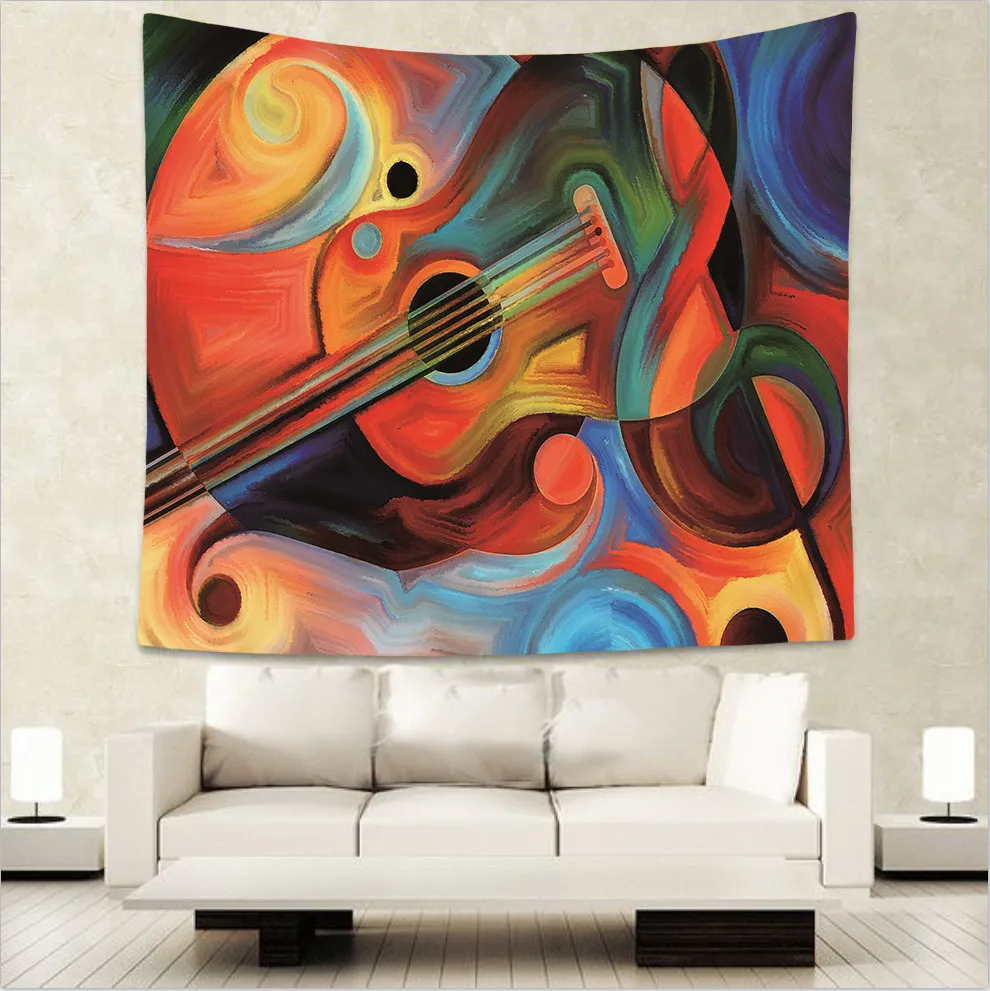Variety Of Music Guitar Tapestry for Living Room Bedroom Dorm Wall Hanging Rug