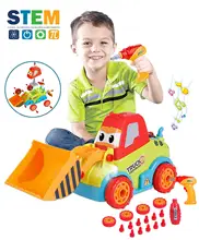 Truck Take-a-Part Toys Assembly DIY Construction Bulldozer Truck Toy with Music, Lights Drill Tool for Toddlers Truck Take-a-Part Toys Assembly DIY Construction Bulldozer Truck Toy with Music, Lights Drill Tool for Toddlers