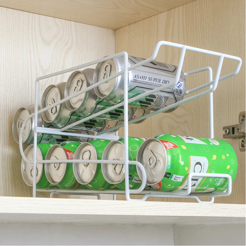 Fridge Organizer Kitchen Storage Rack Can Beer Wine Bottle Holder