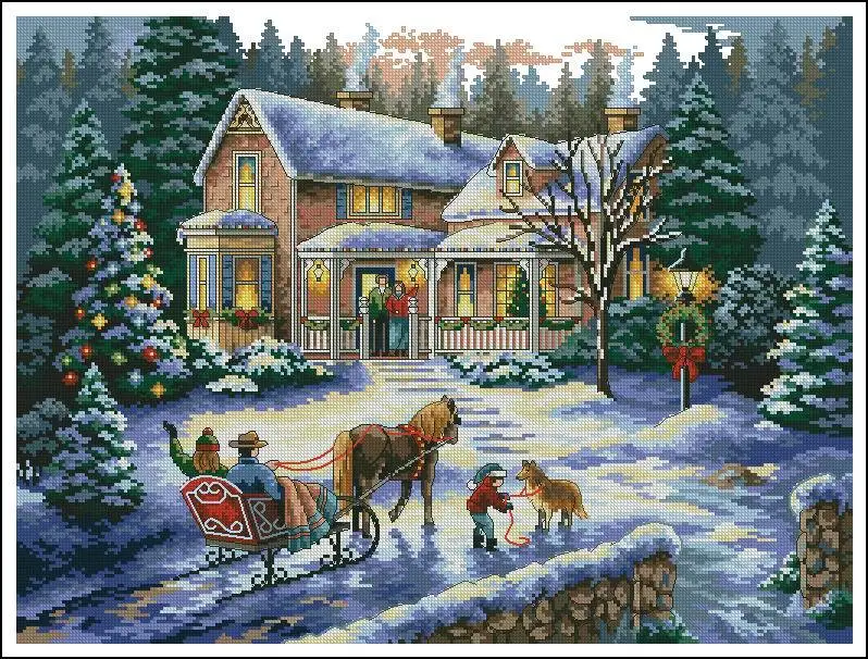 Высокое качество Прекрасный Счетный Набор для вышивания крестиком, подходит домой для праздников, Рождества, снега, dim 08733 8733