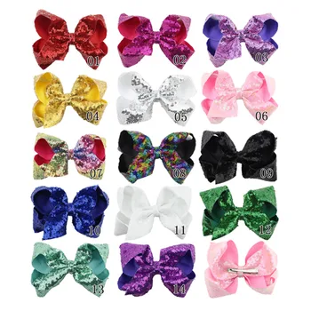 

Glitter Baby Clips Big Large Sequin Grosgrain Ribbon Girl Hairpins Glitter Hair Bow Clips Bowknot Headwear Baby Hair Accessories
