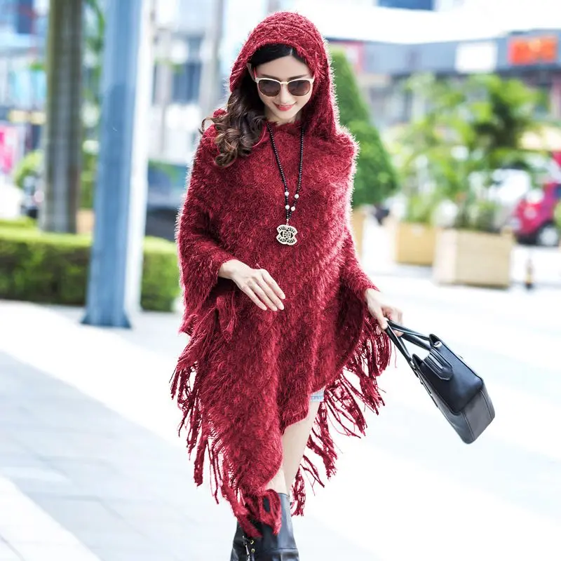 Hooded Blue Cloak Women Style winered purple Loose Spring Female black Tees 2018 Shawl Fashion long Autumn New Mid Bat Tops Sleeve Sweater Nzyd601 Coffee navy WSzXwAOq