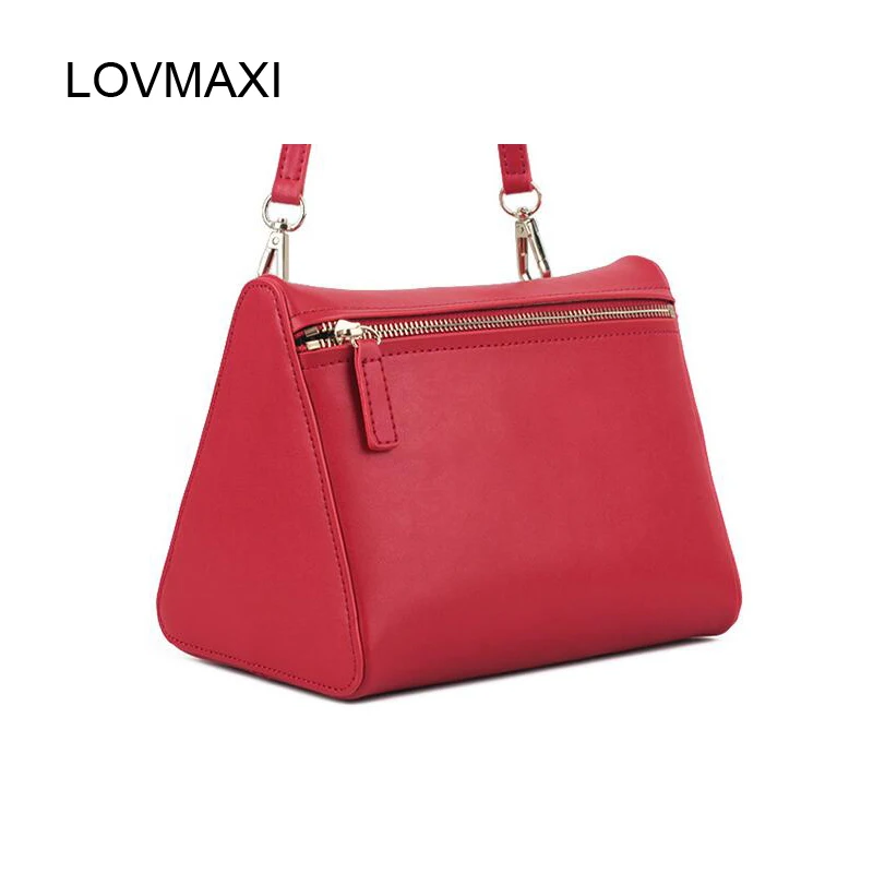 

LOVMAXI New Arrival Women Shoulder Bags 2018 Ladies Genuine Leather Handbags Triangle Shape CrossBody Bags Shoulder Tote Fashion