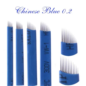 

500PCS/lot Semi permanent makeup manual pen needle 7/9/11/12/14 needles eyebrow pen microblading Needles Blades