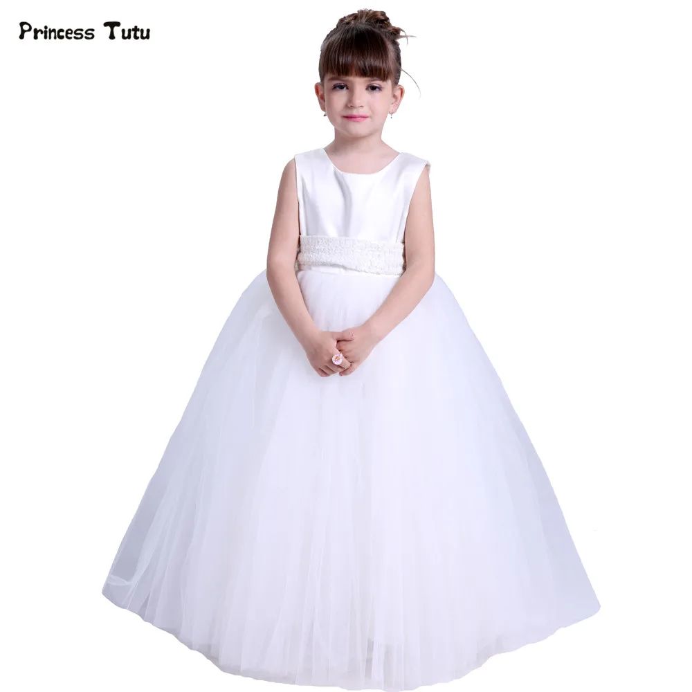 Children Ball Gown Boutique Tulle Flower Girl Dresses White Princess Tutu Dress for Kids Girls Wedding Party Formal Dress Custom цена Children Ball Gown Boutique Tulle Flower Girl Dresses White Princess Tutu Dress for Kids Girls Wedding Party Formal Dress Custom цены онлайн