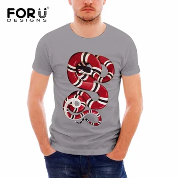 

FORUDESIGNS Men T-shirt Fashion Brand Tops Clothing Summer Snake Printed T Shirts Mens Crossfit Bodybuilding Tee Shirts Homme