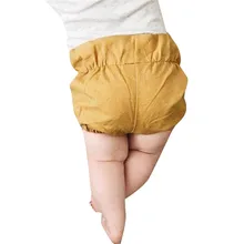 Летние Детские однотонные короткие брюки шорты с рюшами для маленьких девочек и мальчиков Милая однотонная мини-короткая повседневная одежда для детей 30AP11