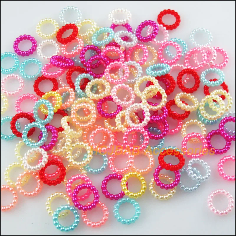 

120Pcs Mixed Round Circle Acrylic Plastic Spacer Beads Charms 10mm