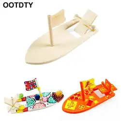 DIY наборы деревянная парусная лодка корабль модель живопись развивающие для детей детский сад украшения подарок