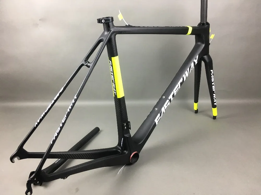 Perfect classic design FASTERWAY PRO full black with no logo carbon road bike frameset:carbon Frame+Seatpost+Fork+Clamp+Headset,free ems 71