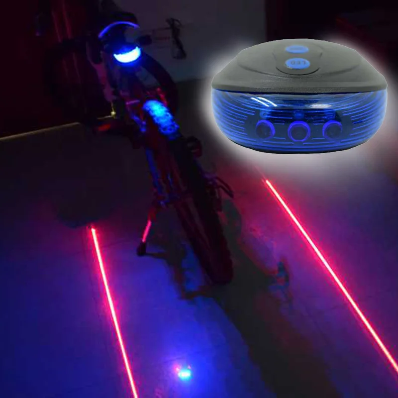 WasaFire 5 светодиодный велосипедный светильник 2 лазера задняя светильник s Велоспорт Хвост светильник 7 крутые Режимы вспышки Предупреждение фонарь для велосипеда аксессуары