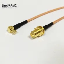 Армированным пластиком SMA женский мужской pin к штекер mcx правый угол ВЧ-кабель RG316 15 см(6 дюймов) Новинка