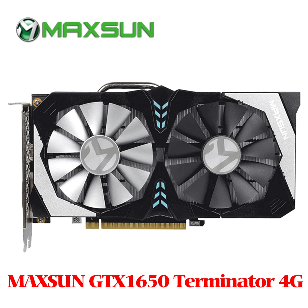 Игровая видеокарта MAXSUN NVIDIA GeForce GTX 1650 память 4G GDDR5 128bit 8000 MHz 1485-1665 MHz HDMI + DVI
